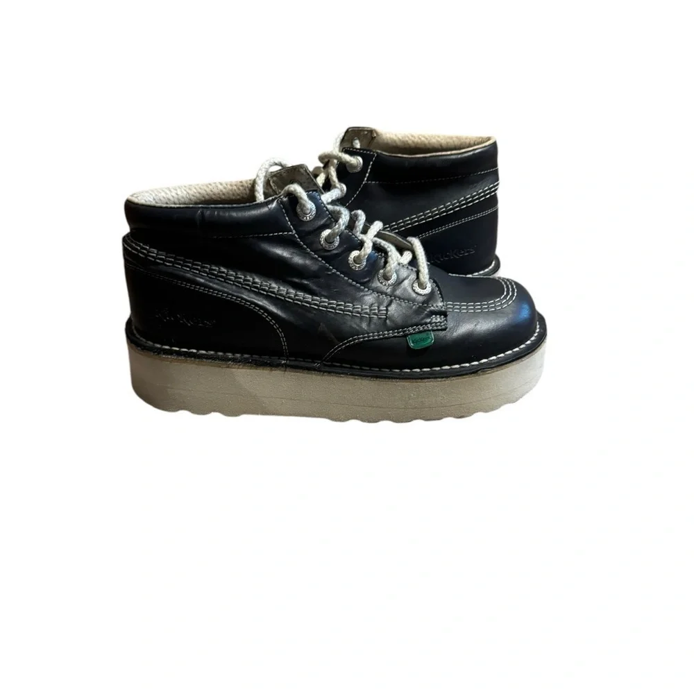 Kickers Opaah Vintage Platform Navy Lace Up Unisex High Top Shoes Men’s Size 41